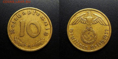 МОНЕТЫ МИРА 03-18 - Германия (3-й Рейх) – 10 рейхспфеннигов (1937 А)