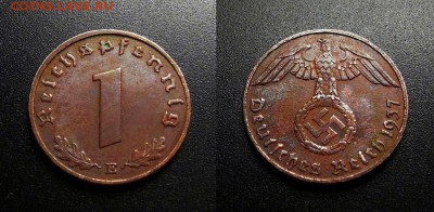 МОНЕТЫ МИРА 03-18 - Германия (3-й Рейх) – 1 рейхспфенниг (1937 Е) №2