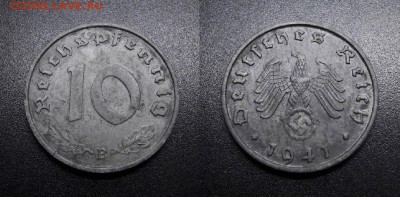МОНЕТЫ МИРА 03-18 - Германия (3-й Рейх) – 10 рейхспфеннигов (1941 В)