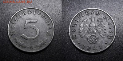 МОНЕТЫ МИРА 03-18 - Германия (3-й Рейх) – 5 рейхспфеннигов (1941 G)