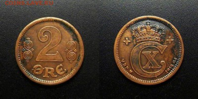МОНЕТЫ МИРА 03-18 - Дания – 2 эре (1914)
