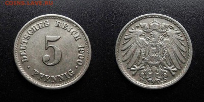 МОНЕТЫ МИРА 03-18 - Германия – 5 пфеннигов (1900 D)
