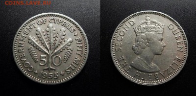 МОНЕТЫ МИРА 03-18 - Брит. Кипр – 50 милс (1955) «Дерево» №2-3