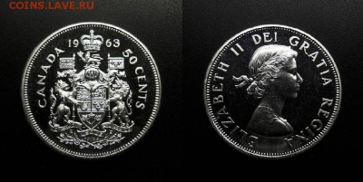 МОНЕТЫ МИРА 03-18 - Канада – 50 центов (1963) «Герб» (Ag-0,8000) (proof-like)