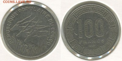 Конго 100 франков 1985 до 22-00мск 06.04 - con-100f-1985
