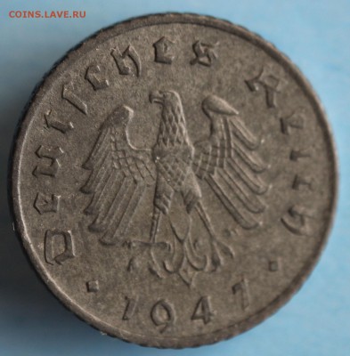 С РУБ.ГЕРМАНИЯ ПОД СОЮЗНИКАМИ 5 пфеннигов 1947г."А"до 11.4 - IMG_1979.JPG