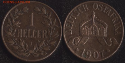 Германская Ост Африка 1 хеллер 1907 до 22:00мск 12.04.18 - Германская Ост Африка 1 хеллер 1907