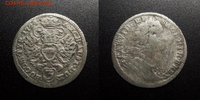 МОНЕТЫ МИРА 03-18 - Австрия – 3 крейцера (1724) «Карл VI – священный римский император» (Ag)