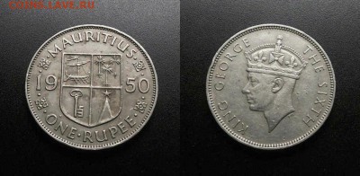 МОНЕТЫ МИРА 03-18 - Брит. Маврикий – 1 рупия (1950) «Георг VI»