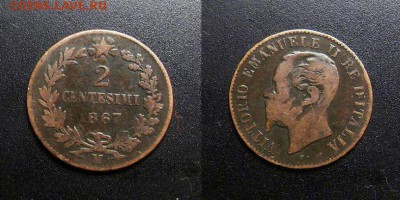 МОНЕТЫ МИРА 03-18 - Италия – 2 чентезимо (1867 М)