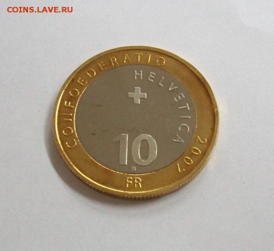Биметалл!! Швейцария 10 франков 2007 Горный козел - bimetall_shvejcarija_10_frankov_2007_gornyj_kozel %281%29