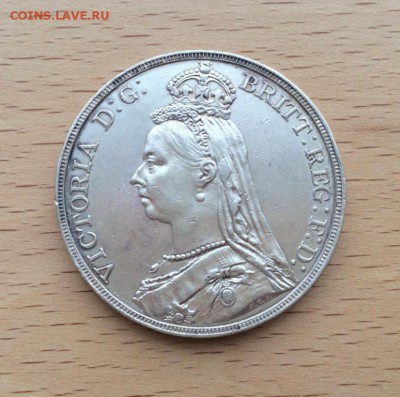 Крона Шайба Великобритания 1 крона 1889 Серебро XF - krona_shajba_velikobritanija_1_krona_1889_serebro_xf (2)