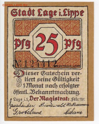 Нотгельд - Лаге 25 пфеннигов 1921 г. до 12.04 в 22.00 - IMG_20180406_0009