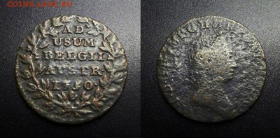 МОНЕТЫ МИРА 03-18 - Австрийские Нидерланды (Бельгия) – 2 лиарда (1750) «Мария Тереза»