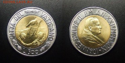 МОНЕТЫ МИРА 03-18 - Ватикан – 500 лир (1999) «Время выбора – время надежд» (бм)
