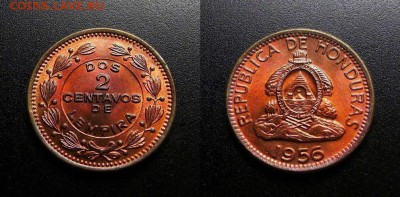 МОНЕТЫ МИРА 03-18 - Гондурас – 2 сентаво (1956) бронза (UNC)