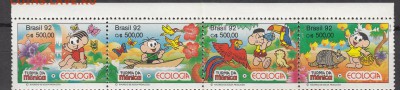 Бразилия 1992 фауна дети 4м сцепка - 70г