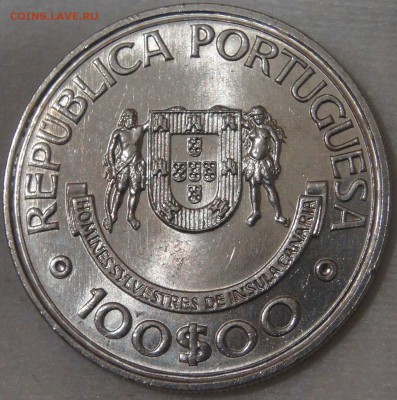 Португалия 100 эскудо 1989 UNC канарский 11.04.18 (ср. 22-30 - DSC02202.JPG