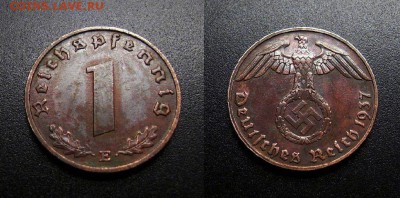МОНЕТЫ МИРА 03-18 - Германия (3-й Рейх) – 1 рейхспфенниг (1937 Е) №3