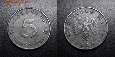 МОНЕТЫ МИРА 03-18 - Германия (3-й Рейх) – 5 рейхспфеннигов (1940 А)