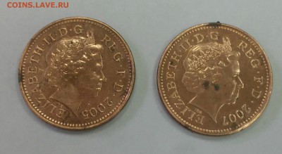 1 пенни 2005 и 2007 года (2 монеты) - 20180409_140656~2