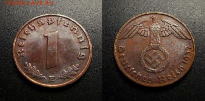 МОНЕТЫ МИРА 03-18 - Германия (3-й Рейх) – 1 рейхспфенниг (1937 Е) №1