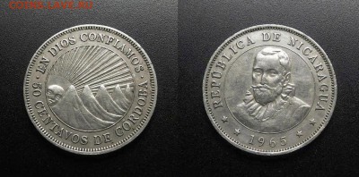 МОНЕТЫ МИРА 03-18 - Никарагуа – 50 сентаво (1965 B.C.N.) «Горы и Солнце»