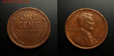 МОНЕТЫ МИРА 03-18 - США – 1 цент (1919) (пшеничный цент)