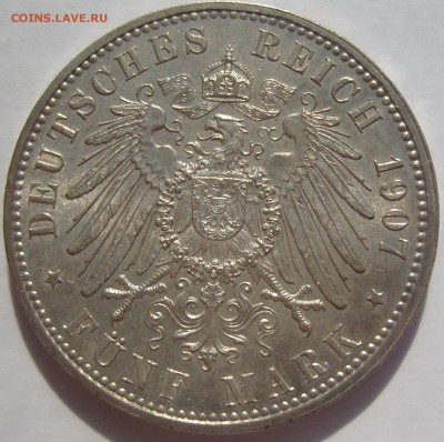 Саксония 5 марок 1907 - реверс3
