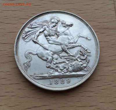 Великобритания 1 крона 1889 Серебро XF - krona_shajba_velikobritanija_1_krona_1889_serebro_xf