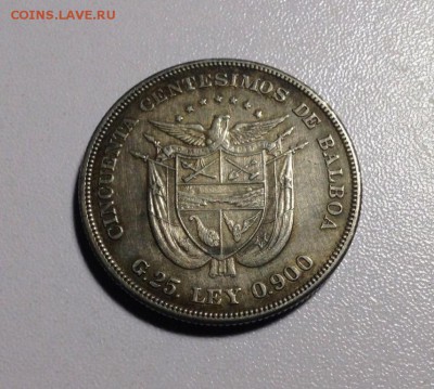 Панама 50 сентесимо 1905 Серебро - panama_50_sentesimo_1905_serebro_krona_shajba (1)