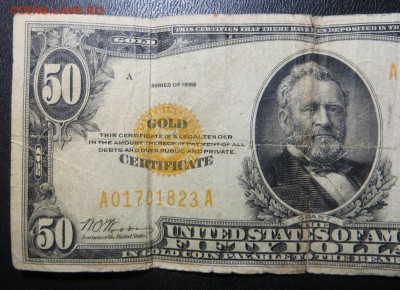50 долларов США 1928 год. Золотой сертификат. - 003.JPG