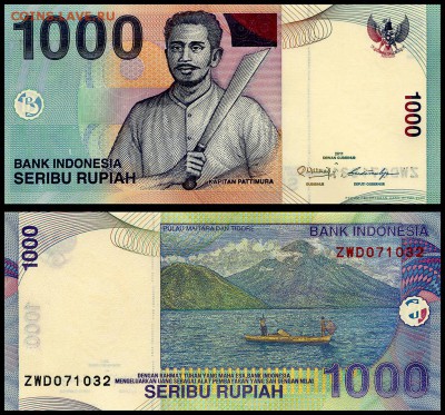 С рубля. Индонезия 1000 рупий UNC. до 17.04.18г. в 22:00мск - Индонезия_1000