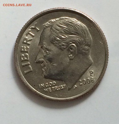 10 Центов ( ONE DIME ) 2008 P  15.04.2018 22:00 - 3 дайм
