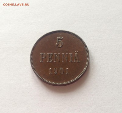 5 пенни 1901г. Русская Финляндия , до 19.04.18г. - 5p1