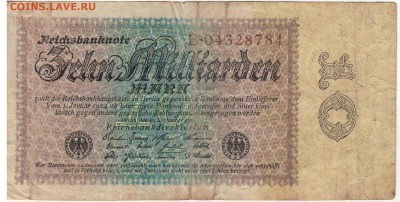 ГЕРМАНИЯ 10000000000 МАРОК 1923 ДО 19.04.18 В 22.00 (Е900) - 1-1923м10млрд1