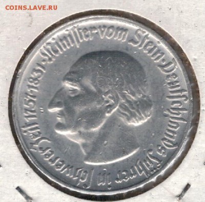 НОТГЕЛЬД (ВЕСТФАЛИЯ) 50 ПФЕНИГОВ 1921 ДО 19.04 В 22Ч (Е655) - 3-в