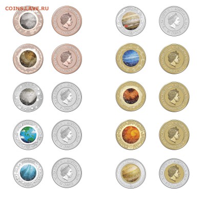 Австралия 2017, Planetary Coins Collection - все монеты