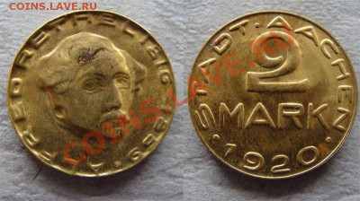 - Германия Ахен 2 марки 1920 - до 20.04.2011 в 22.00 - 2 1920
