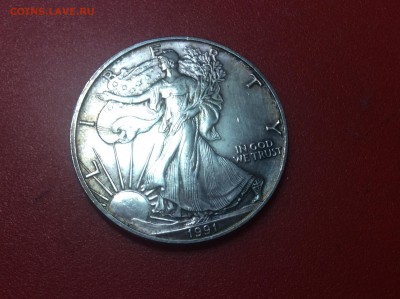 США 1 доллар 1991 Шагающая Свобода серебро До 22.04.18 - DBA6604A-B8FC-4E6B-B494-CBC7131F8685