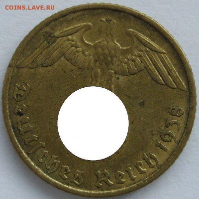 5 пфеннигов 1938 A. С 1 рубля. - 5 пф 1938 A - 2-1