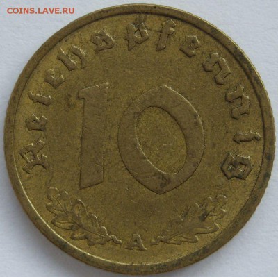 10 пфеннигов 1938 A. С 1 рубля. - 10 пф 1938 A - 1