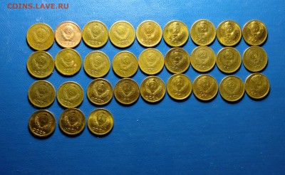 Комплект 1 коп. 1961-91 г. (есть 1964) до 19.04.18 в 22:00 - 1 коп. 2