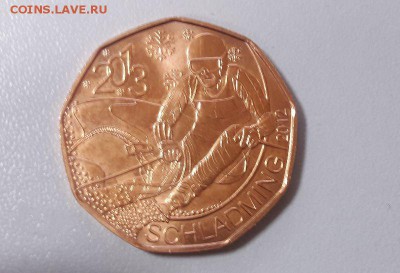 5 евро ЧМ лыжный спорту-UNC. Австрия, до 25.04 - 5евро авст лыжи-1