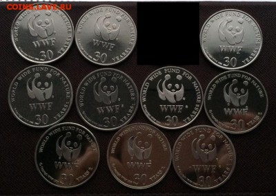 жетоны 38 мм Кронового типа Шайбы 30 лет Фонд Дикой Природы - 3HdvdDRFD1g