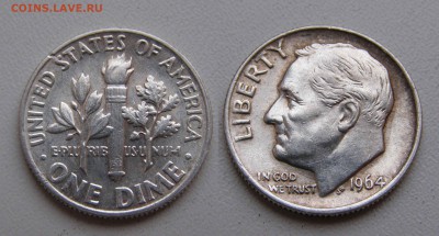 Оценка 23 страны. - USA_10cent_1964