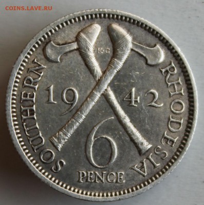 С РУБ. ЮЖНАЯ РОДЕЗИЯ 6 пенсов 1942г. ГЕОРГ-VI до 26.04 в 22 - IMG_2385.JPG