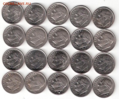 20 монет США 10 цент(даймы), РАСПРОДАЖА ФИКС - 10cent-20st P FIX
