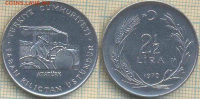 2 лиры 1970 г.  ФАО , до27.04.2018 г. 22.00 по М - Турция 2 с пол лира юбил 1970