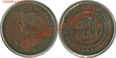 Австралия, 1 пенни 1924 - до 21-00мск 19.04 - 1p-1924au